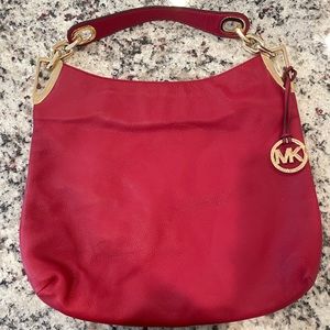 Like New Red Leather Michael Kors Bag!